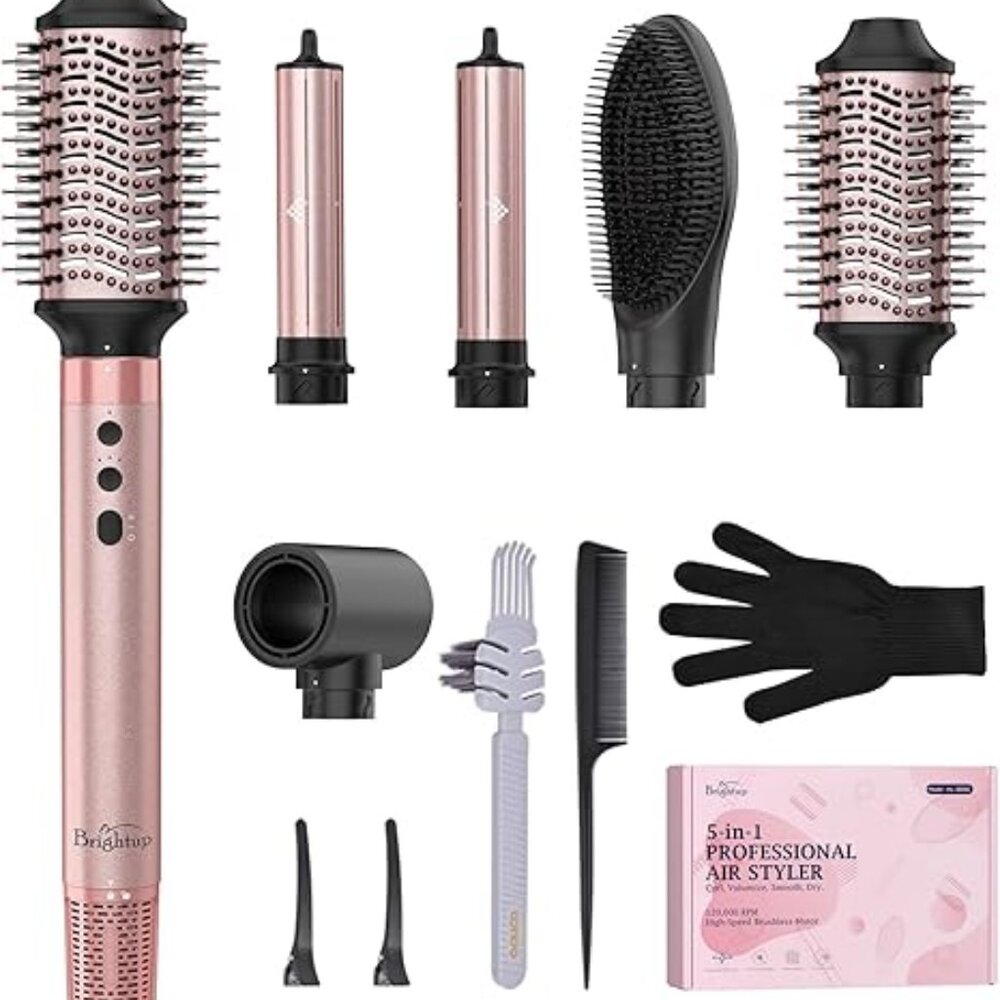 Brightup 5 in 1 High-Speed Hot Air Styler, 1400W Powerful 120000RPM Hair Dryer